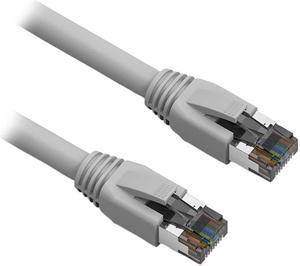 Nippon Labs Cat8 RJ45 2FT Ethernet Patch Internet Network LAN Cable, Indoor/Outdoor, 24AWG, Shielded Latest 40Gbps 2000Mhz, Weatherproof S/FTP for Router, PS4, PS5, Xbox, PoE, Switch, Modem (Gray)