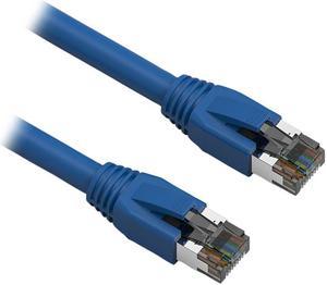 Nippon Labs Cat8 RJ45 1FT Ethernet Patch Internet Network LAN Cable, Indoor/Outdoor, 24AWG, Shielded Latest 40Gbps 2000Mhz, Weatherproof S/FTP for Router, PS4, PS5, Xbox, PoE, Switch, Modem (Blue)