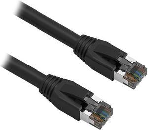Nippon Labs Cat8 RJ45 0.5FT Ethernet Patch Internet Network LAN Cable, Indoor/Outdoor, 24AWG, Shielded Latest 40Gbps 2000Mhz, Weatherproof S/FTP for Router, PS4, PS5, Xbox, PoE, Switch, Modem (Black)