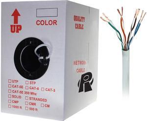 Nippon Labs 50CP-C6-ST-1K-WH1000 ft. Bare Copper 24AWG Cat6 Bulk Cable, Stranded Wire - White
