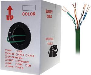 Nippon Labs 50CP-C6-ST-1K-GN 1000 ft. Bare Copper 24AWG Cat6 Bulk Cable, Stranded Wire - Green