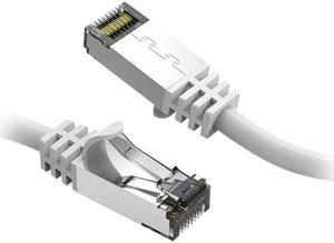 Nippon Labs Cat8 RJ45 4ft Ethernet Patch Internet Network LAN Cable, In/Outdoor, 26AWG, Shielded Latest 40Gbps 2000MHz, Weatherproof S/ftP -in Wall, Outdoor for Gaming/Router/Modem/PC/Switch (White)
