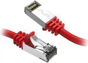 Nippon Labs Cat8 RJ45 4ft Ethernet Patch Internet Network LAN Cable, In/Outdoor, 26AWG, Shielded Latest 40Gbps 2000MHz, Weatherproof S/ftP -in Wall, Outdoor for Gaming/Router/Modem/PC/Switch (Red)