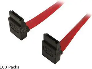 Nippon Labs SATA-1RR-100P Premium 1M (3.28 ft.) SATA Cable with 2 Right Angle Connectors for SATA I and SATA II Hard Drive - 100 Packs
