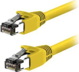 Nippon Labs 60CAT8-2-24YW-10P Cat 8 Ethernet Cable 2 feet - Yellow | 2GHz, 40G, 24AWG, S/FTP - Shielded Latest 40Gbps 2000Mhz SFTP Patch Cord