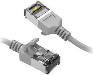 Nippon Labs 60CAT8-1-30GY 1 ft. Cat.8 U/FTP Slim Ethernet Network Cable Gray 30AWG - Latest 40Gbps 2000Mhz RJ45 Patch Cord