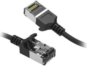 Nippon Labs 60CAT8-1-30BK 1 ft. Cat.8 U/FTP Slim Ethernet Network Cable Black 30AWG - Latest 40Gbps 2000Mhz RJ45 Patch Cord