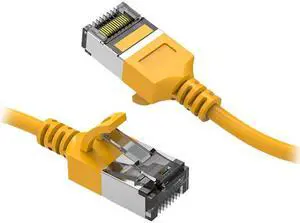 Nippon Labs 60CAT8-2-30YW 2 ft. Cat 8 Yellow U/FTP Slim Ethernet Network Cable 30AWG - Latest 40Gbps 2000Mhz RJ45 Patch Cord