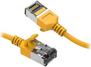 Nippon Labs 60CAT8-1-30YW 1 ft. Cat 8 Yellow U/FTP Slim Ethernet Network Cable 30AWG - Latest 40Gbps 2000Mhz RJ45 Patch Cord