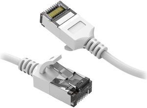 Nippon Labs 60CAT8-10-30WT 10 ft. Cat 8 White U/FTP Slim Ethernet Network Cable 30AWG - Latest 40Gbps 2000Mhz RJ45 Patch Cord