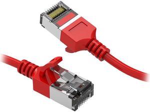 Nippon Labs 60CAT8-2-30RD 2 ft. Cat 8 Red U/FTP Slim Ethernet Network Cable 30AWG - Latest 40Gbps 2000Mhz RJ45 Patch Cord