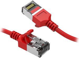 Nippon Labs 60CAT8-1-30RD 1 ft. Cat 8 Red U/FTP Slim Ethernet Network Cable 30AWG - Latest 40Gbps 2000Mhz RJ45 Patch Cord