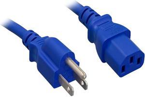 Nippon Labs 18 AWG Blue Standard Power Cord NEMA 5-15P to C13, NEMA5-15P/IEC320 C13, SJT, 10A, 125V, 10ft.
