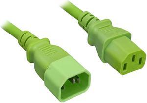 Nippon Labs 18 AWG Power Extension Cable, IEC320 C13/C14, 18AWG, SJT, 10A, 250V, Green, 10 ft. Power Cord