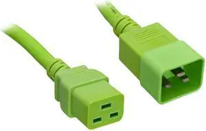 Nippon Labs 12 AWG C20 to C19 Universal Jumper Power Cord, IEC320 C19/C20 SJT 20A 250V 6 ft. - Green