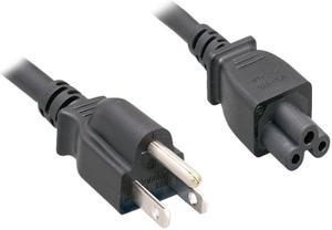 Nippon Labs 18 AWG 3 Prong US Notebook Power Cord NEMA 5-15P to C5, 1 ft. Black Power Cable
