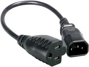 Nippon Labs 18 AWG AC Power Adapter Cord C14 to NEMA 5-15R, SVT 18AWG 10A 125V, 6 ft. NEMA5-15R/IEC320 C14, Black Power Adapter