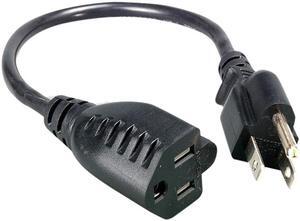 Nippon Labs 16 AWG Power Cord Extension, NEMA5-15P/5-15R, SJT 13A 125V, 25 ft. Black Power Cable