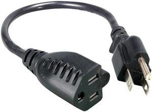Nippon Labs 16 AWG Power Cord Extension, NEMA5-15P/5-15R, SJT 13A 125V, 15 ft. Black Power Cable