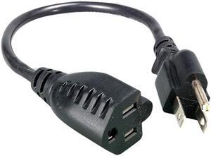 Nippon Labs 16 AWG Power Cord Extension, NEMA5-15P/5-15R, SJT 13A 125V, 10 ft. Black Power Cable