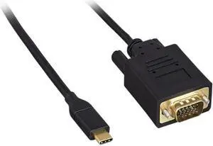 Nippon Labs USB 3.1 Type C Male to VGA Male Cable, 6 ft. M-M, Black Adapter Cable