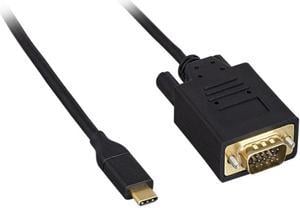 Nippon Labs USB 3.1 Type C Male to VGA Male Cable, 3 ft. M-M, Black Adapter Cable