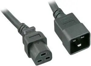 Nippon Labs 12 AWG C20 to C21 Universal Jumper Power Cord, SJT, 20A, 250V, 3 ft. IEC-60320-C20 to IEC-60320-C21 Black Power Cable