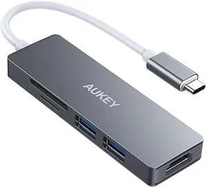 Aukey CB-C72 5 Port USB C Hub (Space Grey)