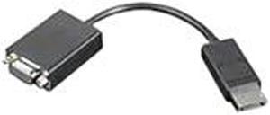 Lenovo 57Y4393 7.87" Black 1 x DisplayPort Video to 1 x  HD-15 VGA DisplayPort to VGA Monitor Cable Male to Male