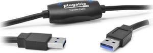 Plugable USB 3.0 Transfer Cable, Unlimited Use, Transfer Data Between 2 Windows PC's, Compatible with Windows 11, 10, 8.1, 8, 7, Vista, XP, Bravura Easy Computer Sync Software Included