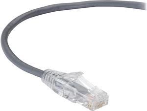 Black Box C6PC28-GY-02 2 ft. Cat 6 Gray Slim-Net Low-Profile 250-MHz Ethernet Patch Cable - Snagless, Unshielded (UTP)