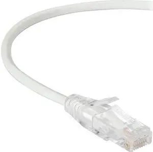 Black Box C6PC28-WH-02 2 ft. Cat 6 White Slim-Net Low-Profile 250-MHz Ethernet Patch Cable - Snagless, Unshielded (UTP)