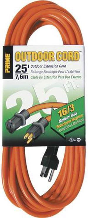 Prime Wire Model EC501625 25 ft. 16/3 SJTW Medium Duty Extension Cord