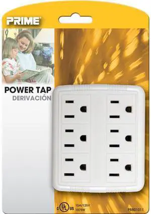 Prime Wire Model PB801011 6 Outlet Power Tap