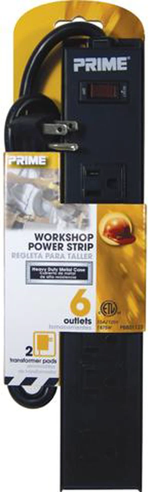 Prime Wire Model PB801123 3 ft. 6-Outlet 4+2 Metal Strip With 3-Foot Cord Prime Wire Model PB801123 3 ft. 6-Outlet 4+2 Metal Strip With 3-Foot Cord
