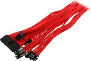 Phanteks PH-CB-CMBO_RD Universal Extension Cables Kit (PH-CB-CMBO) - 1x 24pin ATX, 1x 8pin (4+4) EPS, 2x 8pin (6+2) PCI-e Extension, 500mm Length, Individually Sleeved, Red Color