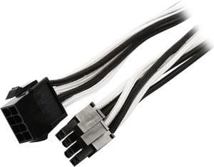 Phanteks PH-CB8P_BW 1.64 ft. (0.50m) 8 to 8 (4+4 )Pin M/B Extension cable 500mm Length, Black/White