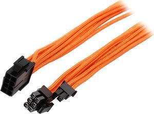 Phanteks PH-CB8V_OR 1.64 ft. (0.50m) 8 to 8 (6+2) Pin VGA Extension cable 500mm Length, Orange