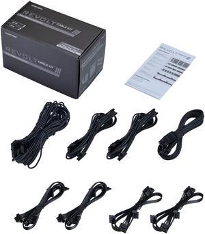 Phanteks PH-CBKT-G5S_BK01 Revolt Cable Kit, PCIe Gen5 Starter Set, 12VHPWR, Individually Sleeved Cables with combs, Compatible with Revolt and AMP series power supplies, Black