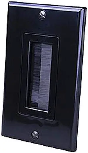 Vanco 120818X Decor Style Brush Bulk Cable Wall Plates Black - Bulk