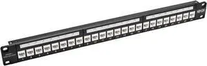Tripp Lite 24-Port Cat6a Patch Panel w/ Down-Angled Ports RJ45 Ethernet 1U Rackmount TAA (N254-024-6AD)