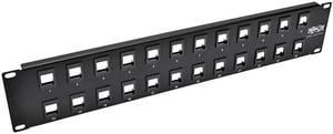 Tripp Lite 24-Port 2U Rack-Mount Unshielded Blank Keystone/Multimedia Patch Panel, RJ45 Ethernet, USB, HDMI, Cat5e/6 (N062-024-KJ)