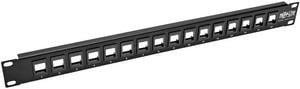 Tripp Lite 16-Port 1U Rack-Mount Unshielded Blank Keystone/Multimedia Patch Panel, RJ45 Ethernet, USB, HDMI, Cat5e/6 (N062-016-KJ)