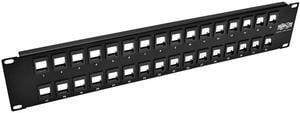 Tripp Lite 32-Port 2U Rack-Mount Unshielded Blank Keystone/Multimedia Patch Panel, RJ45 Ethernet, USB, HDMI, Cat5e/6 (N062-032-KJ)