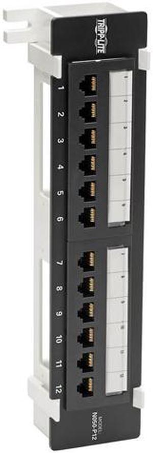 Tripp Lite Cat5 / Cat5e Wall-Mount PoE Patch Panel 12-Port 110 568A/B RJ45 (N050-P12)