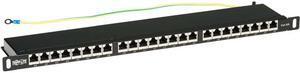 Tripp Lite Cat6a 24-Port High-Density Patch Panel - Shielded, Dual IDC, 568A/B, RJ45 Ethernet, 0.5U Rack-Mount (N252A-024-HUSHK)