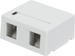 C2G 03833 2-Port Keystone Jack Surface Mount Box - White