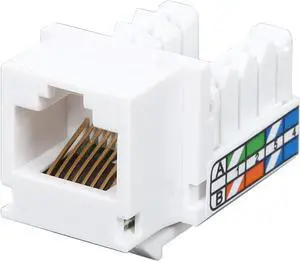 C2G 35201 90° Cat5E RJ45 UTP Keystone Jack - White