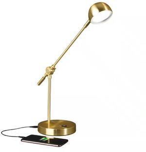 OttLite Wellness Series Direct LED Desk Lamp - 4" to 18" High - Brass CS01BS9-SHPR
