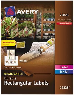Avery Removable Rectangle Labels w/TrueBlock Technology 1 1/4 x 1 3/4 Glossy 256